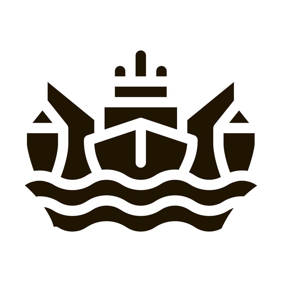 pesca barca icona vettore glifo illustrazione