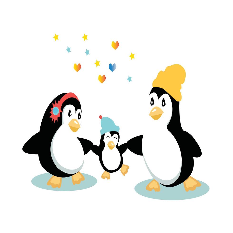 vettore carino pinguino cartone animato personaggio clipart