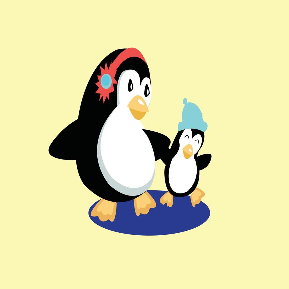 vettore carino pinguino cartone animato personaggio clipart