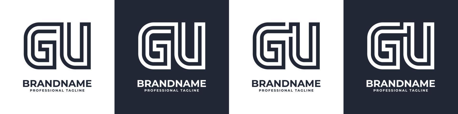 lettera GU o ug globale tecnologia monogramma logo, adatto per qualunque attività commerciale con GU o ug iniziali. vettore