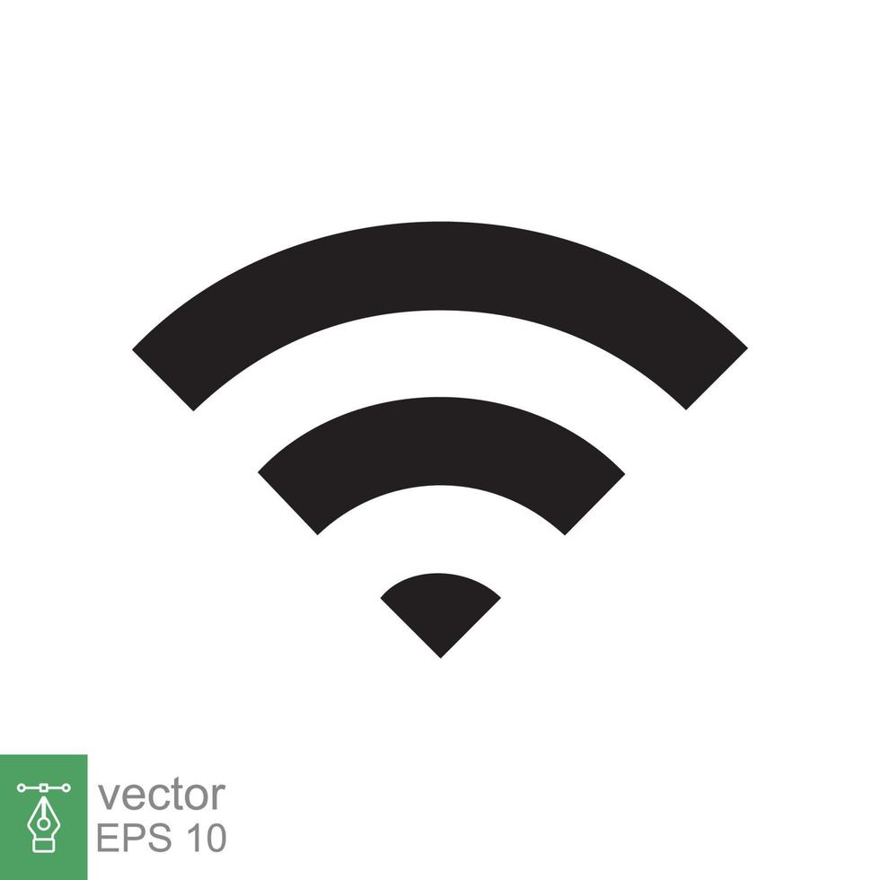 Wi-Fi icona. semplice piatto stile. Internet velocità trasmissione, WLAN, gratuito punto di accesso, alto segnale modem, tecnologia concetto. vettore illustrazione design isolato su bianca sfondo. eps 10.