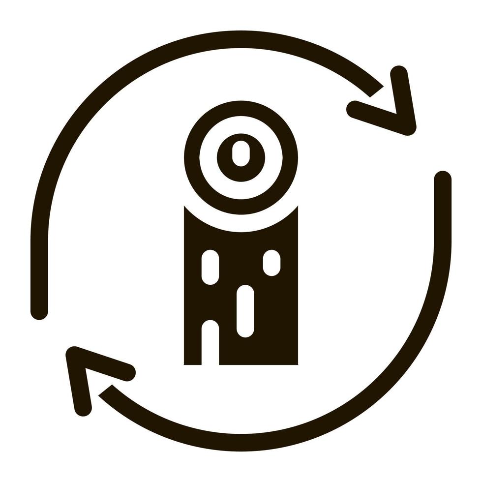 legna Materiale cicle icona vettore glifo illustrazione