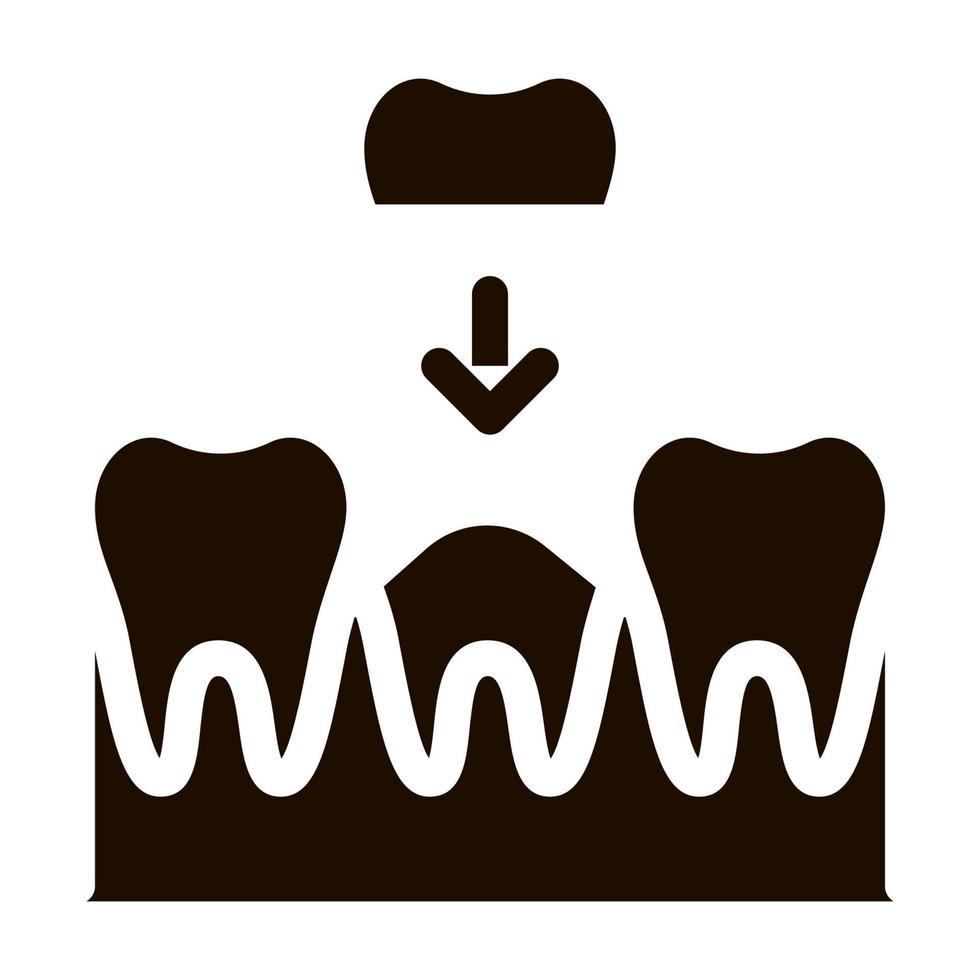 stomatologia dente corona vettore cartello icona