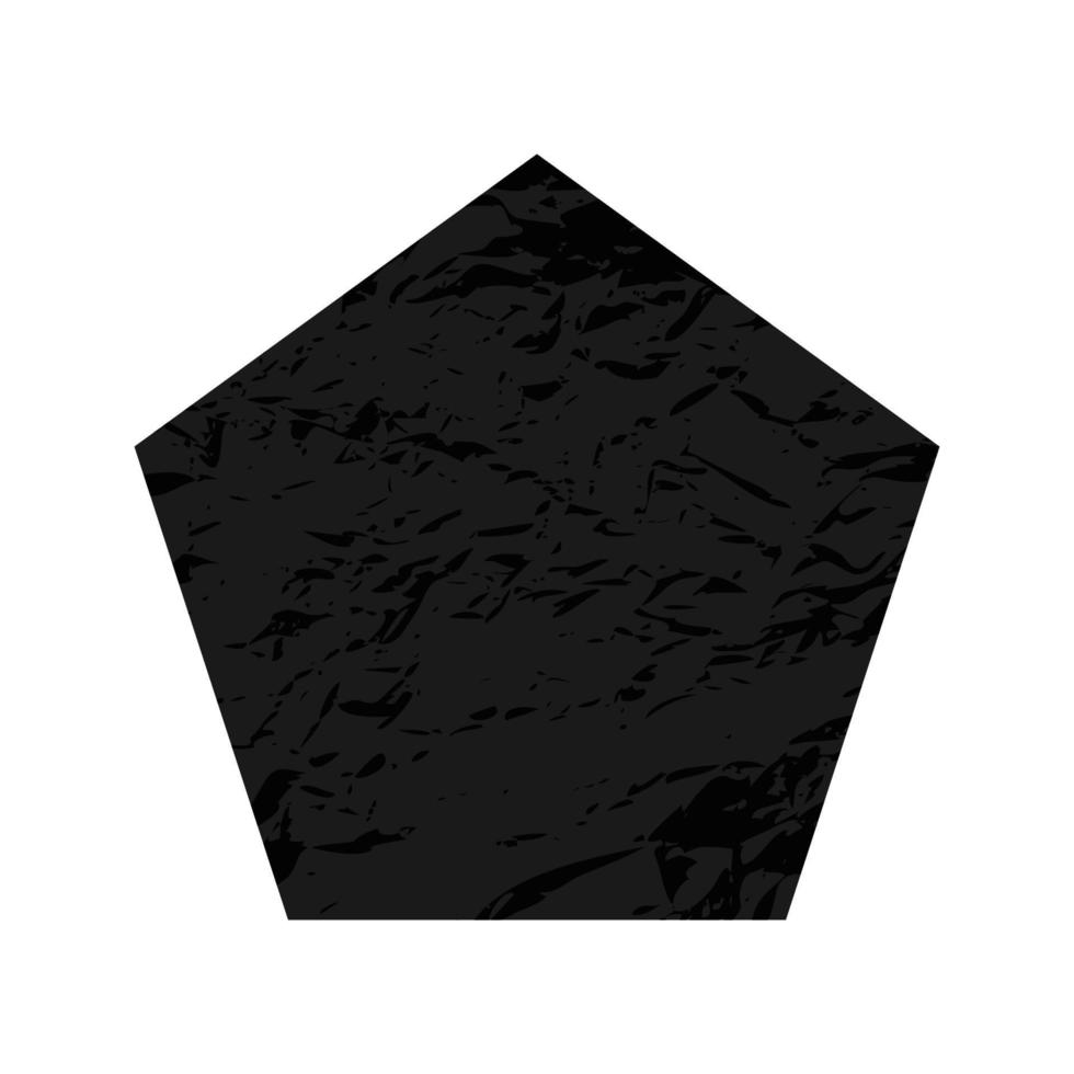 graffiato pentagono. buio figura con afflitto grunge struttura isolato su bianca sfondo. vettore illustrazione.