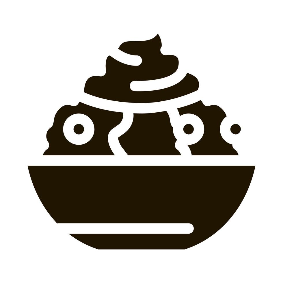 Maionese insalata icona vettore glifo illustrazione