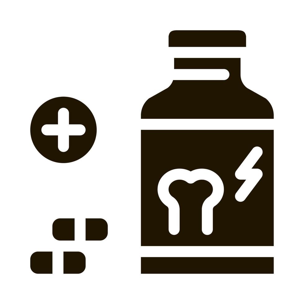 vitamina per rafforzamento ossatura icona vettore glifo illustrazione