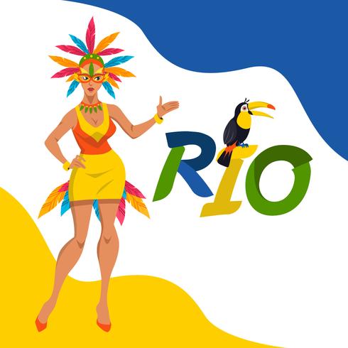 Concetto dell'illustrazione di vettore di carnevale di Rio