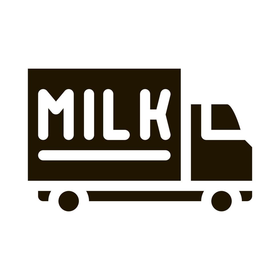 camion con latte icona vettore glifo illustrazione