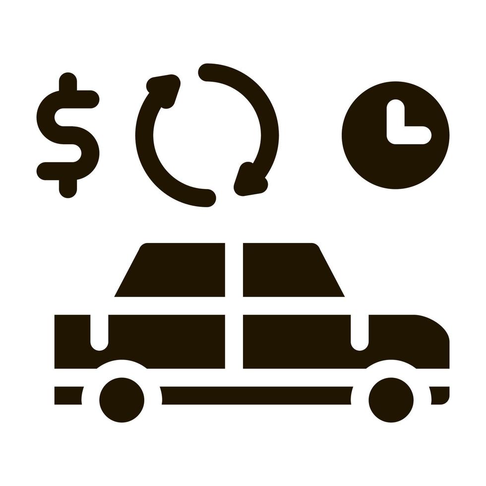 i soldi parcheggio icona vettore glifo illustrazione