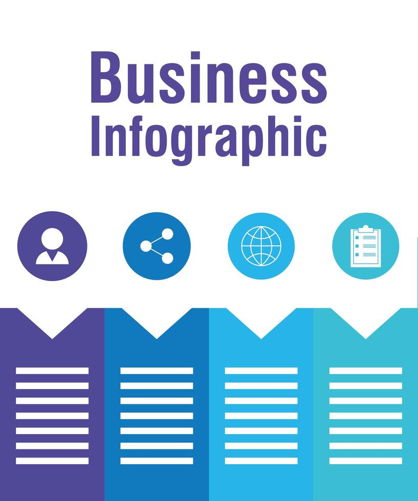 affari infografica con icone circolari vettore