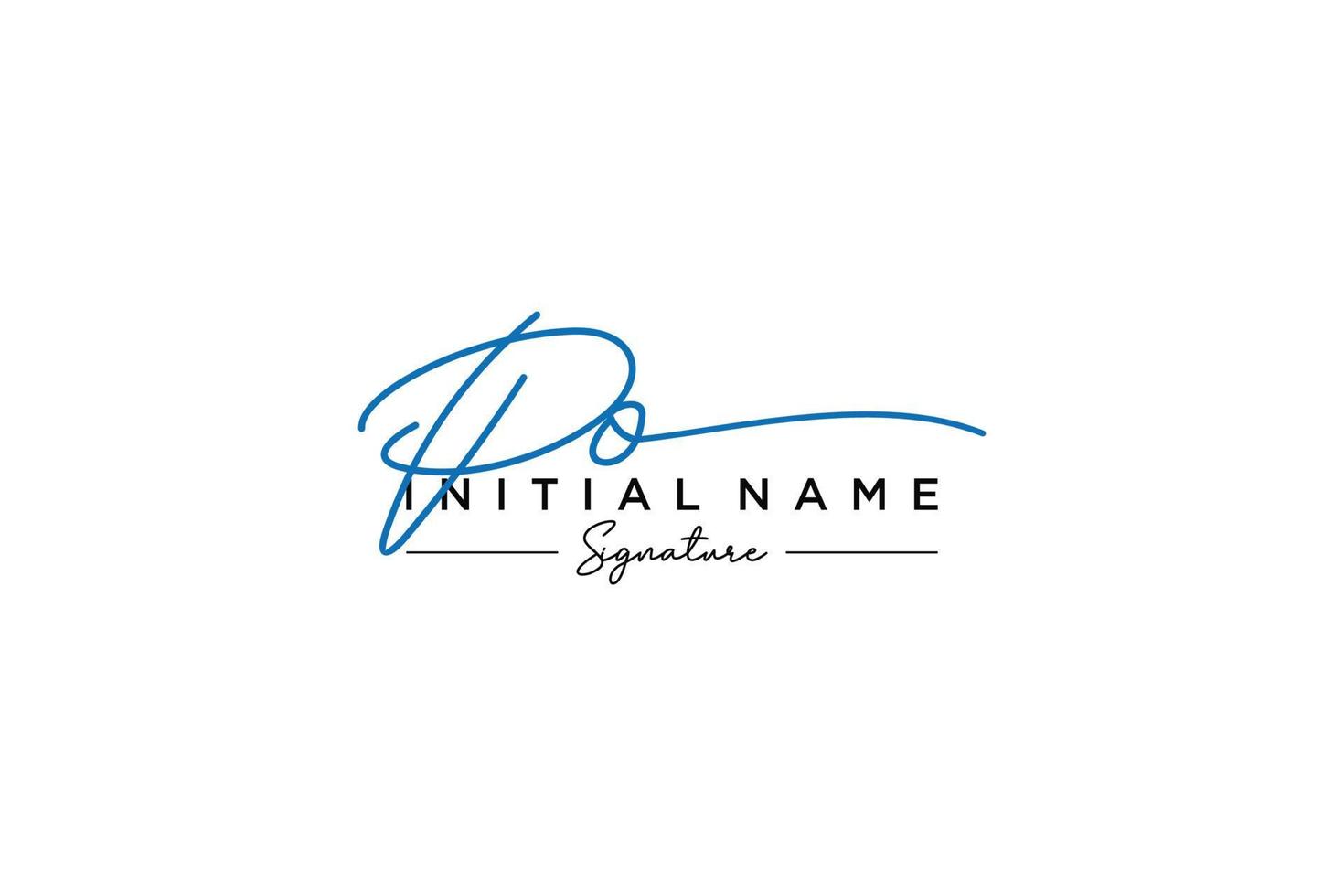 iniziale Po firma logo modello vettore. mano disegnato calligrafia lettering vettore illustrazione.