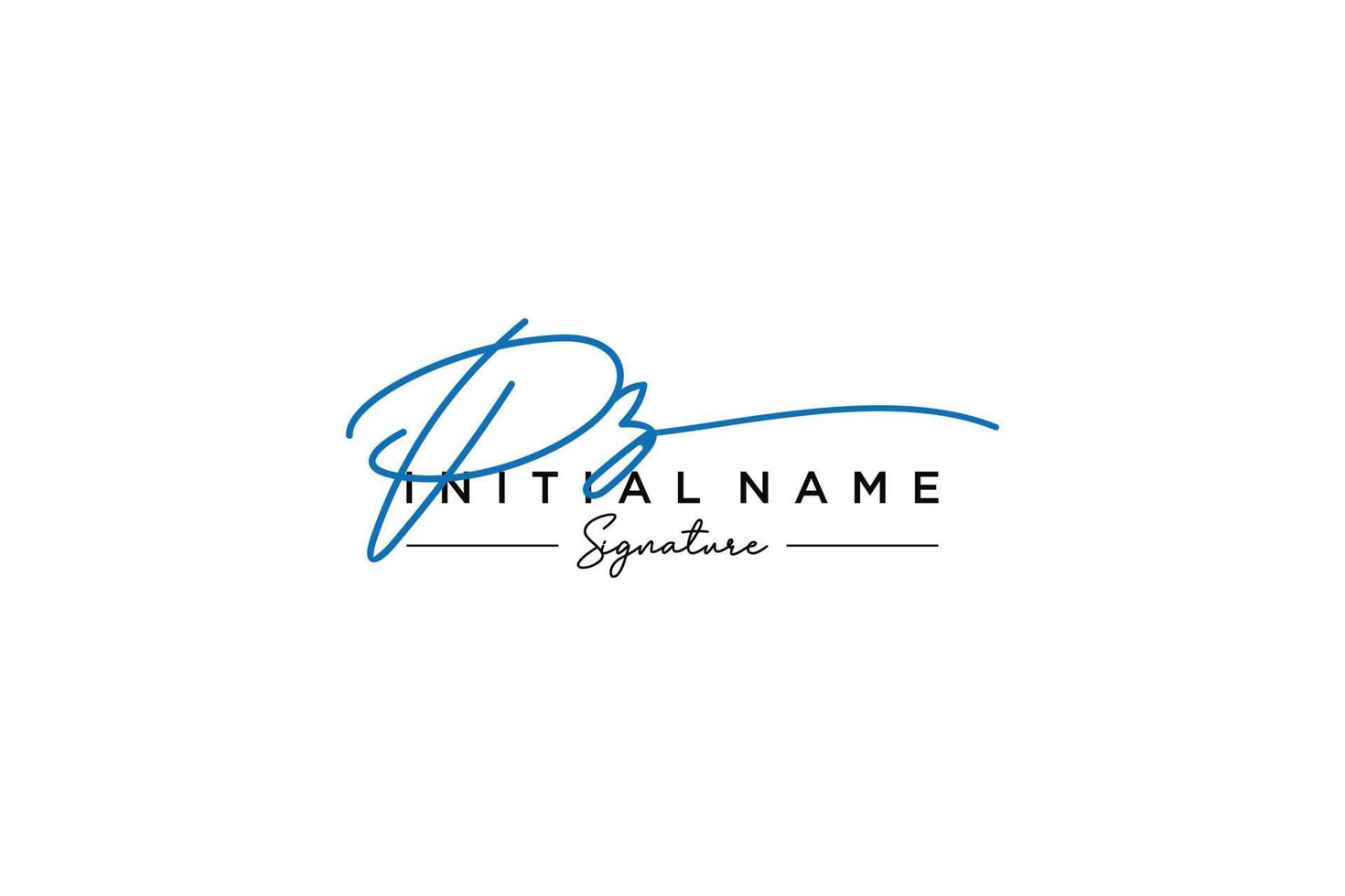 iniziale pz firma logo modello vettore. mano disegnato calligrafia lettering vettore illustrazione.