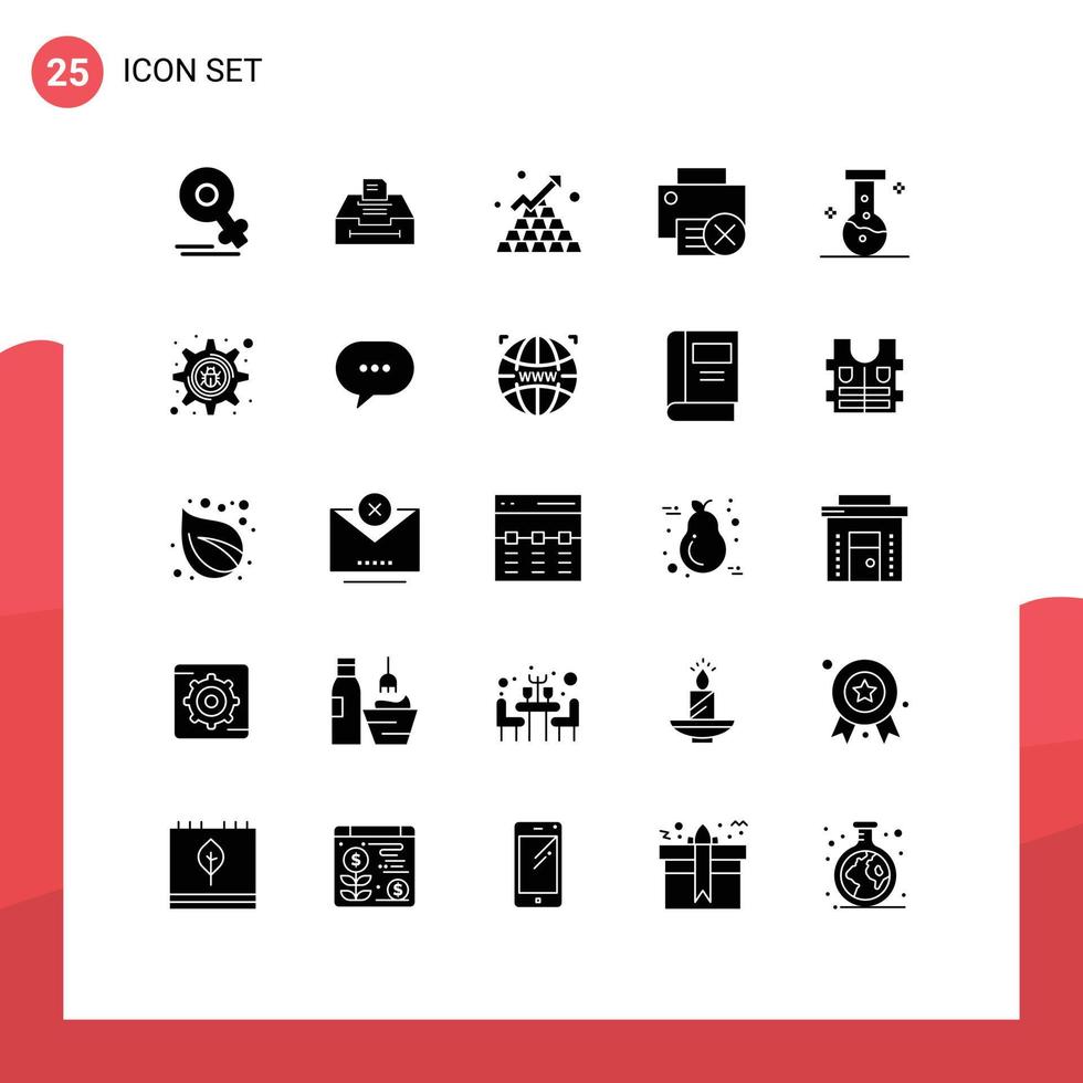 25 solido glifo concetto per siti web mobile e applicazioni stampante aggeggio barre dispositivi su modificabile vettore design elementi