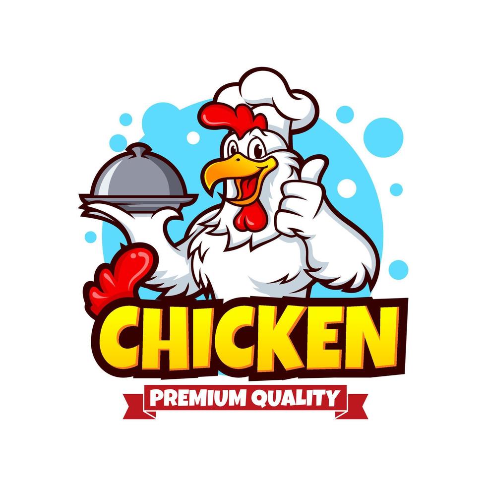 modello di logo del ristorante di pollo fritto vettore