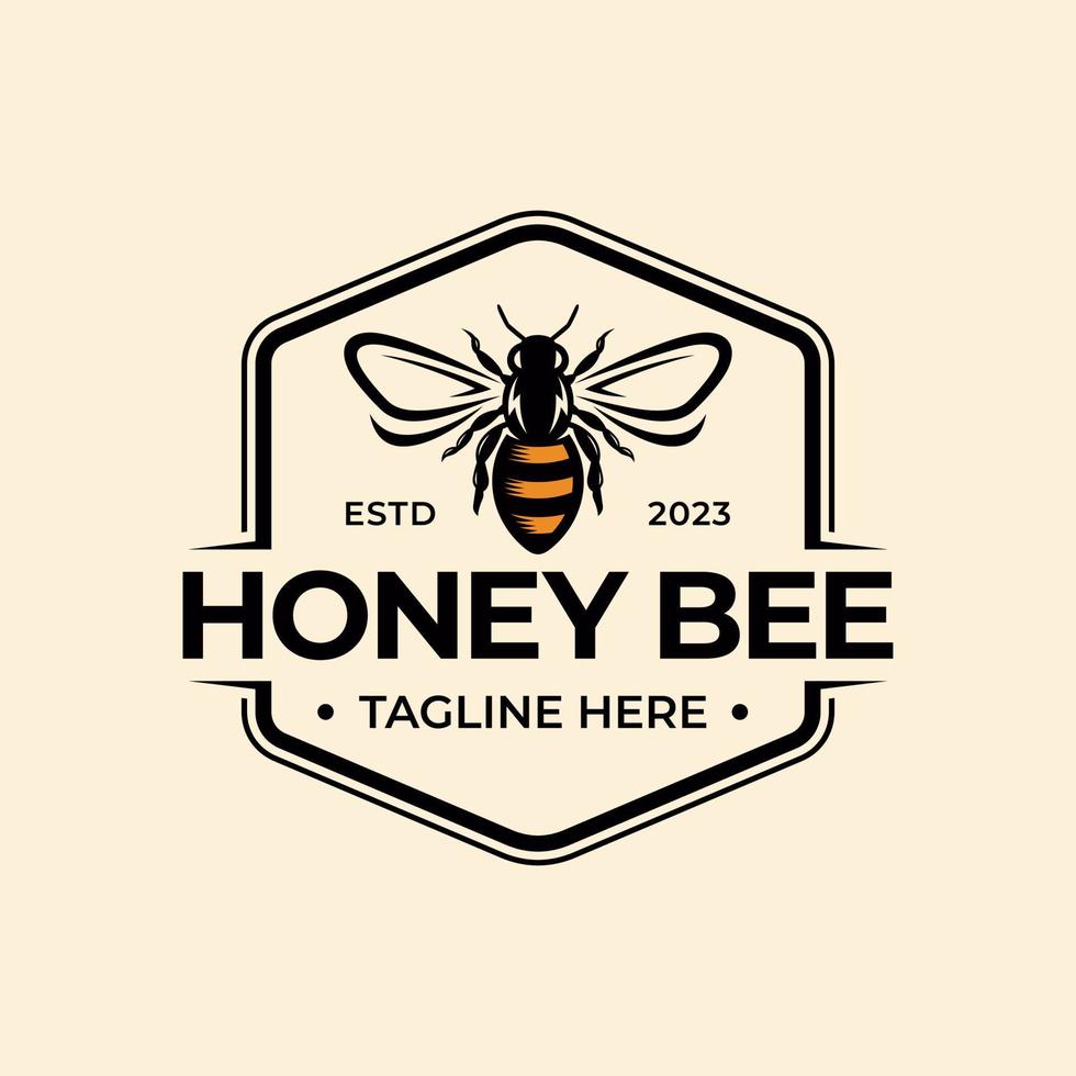 ape logo design modello ispirazione. mano disegnato miele ape vettore illustrazione.