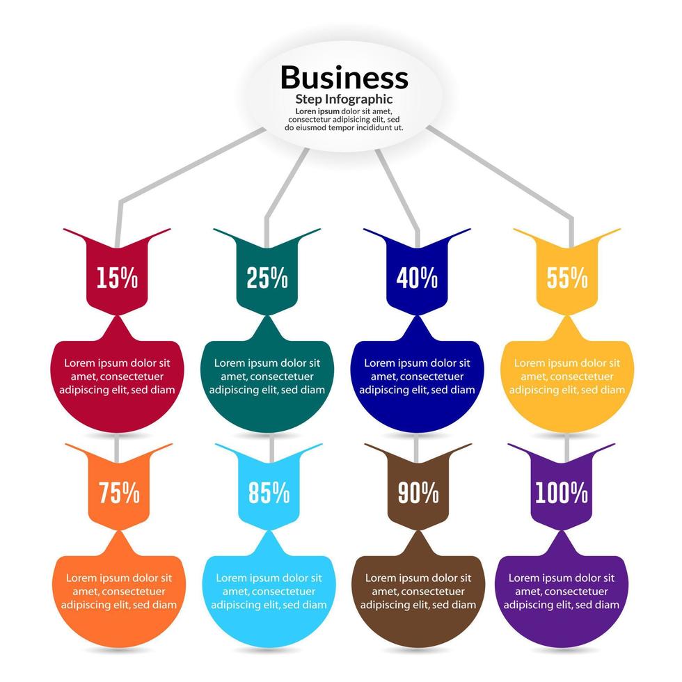 attività commerciale Infografica modello design. realistico cerchio diagramma infografica. moderno attività commerciale annuale rapporto dati visualizzazione. piatto sequenza temporale Infografica presentazione elemento. vettore