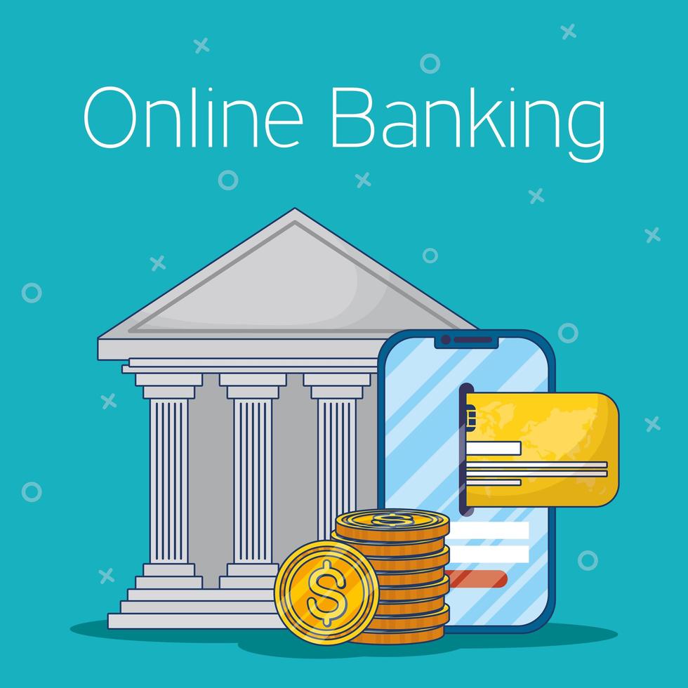 tecnologia bancaria online con smartphone vettore