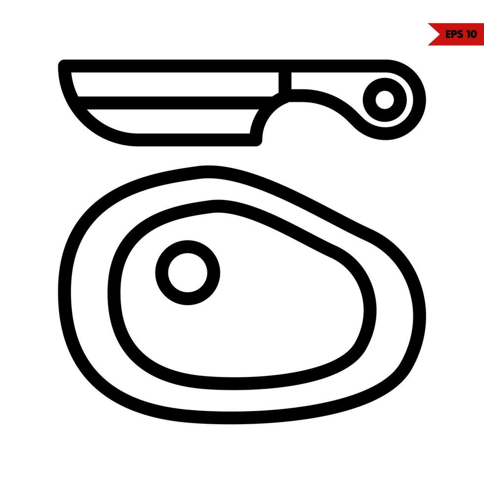 ilustration di carne linea icona vettore