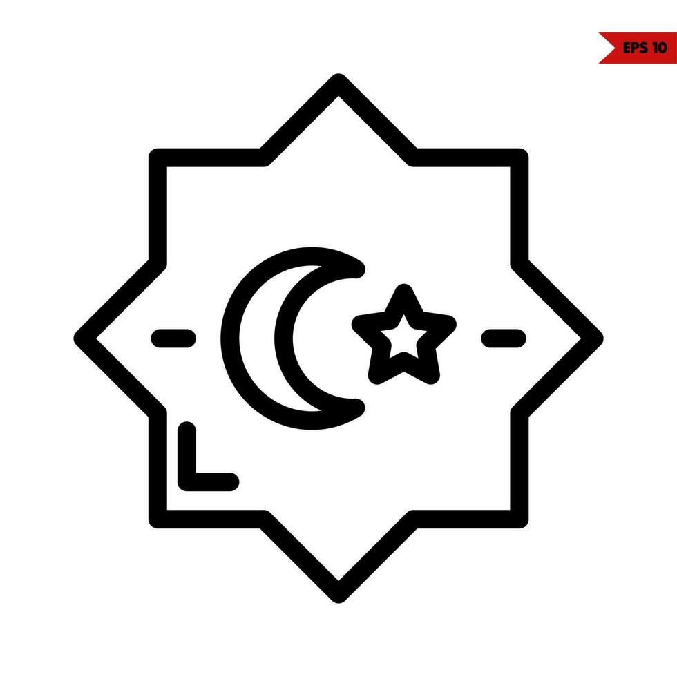 ilustration di Corano linea icona vettore