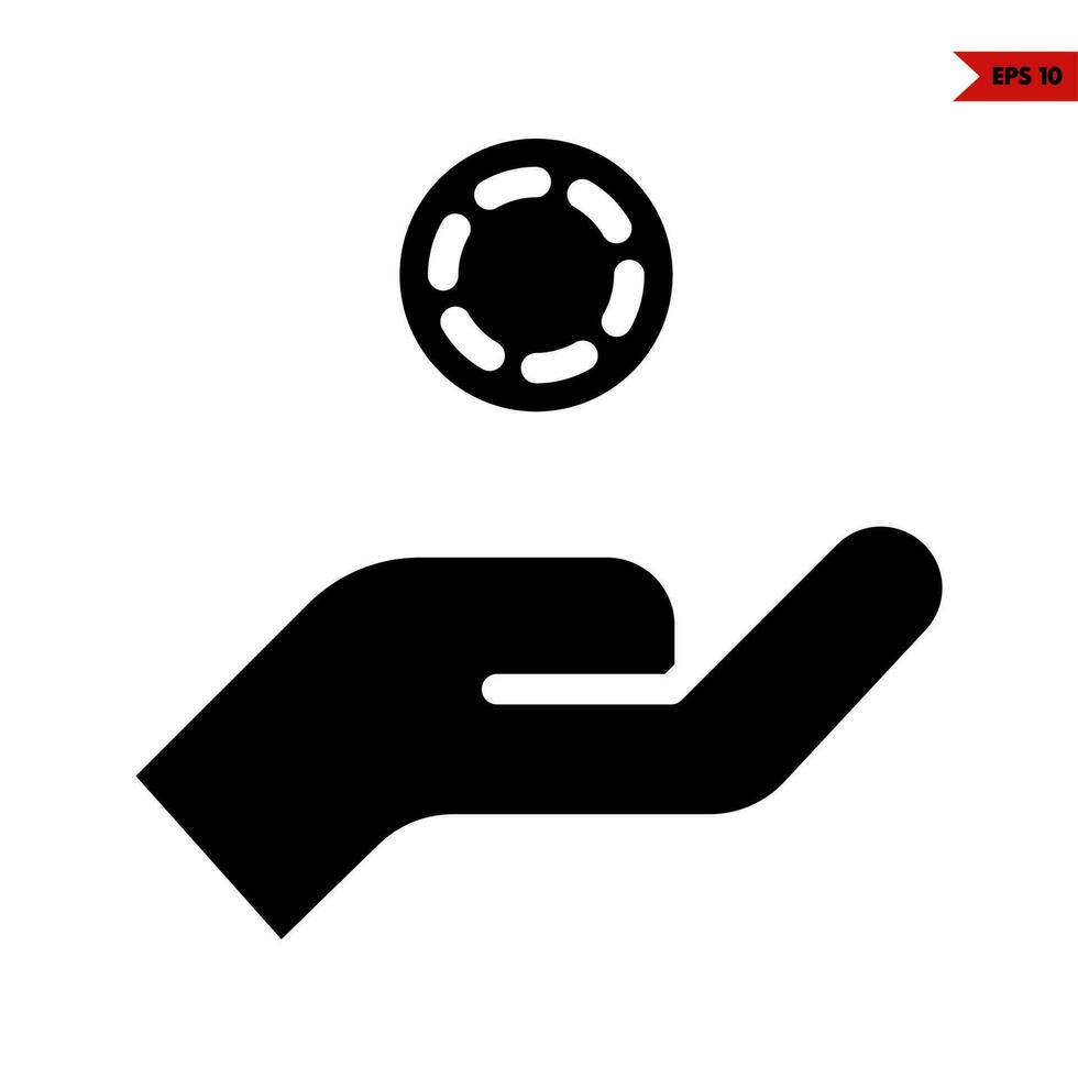 ilustration di mano glifo icona vettore