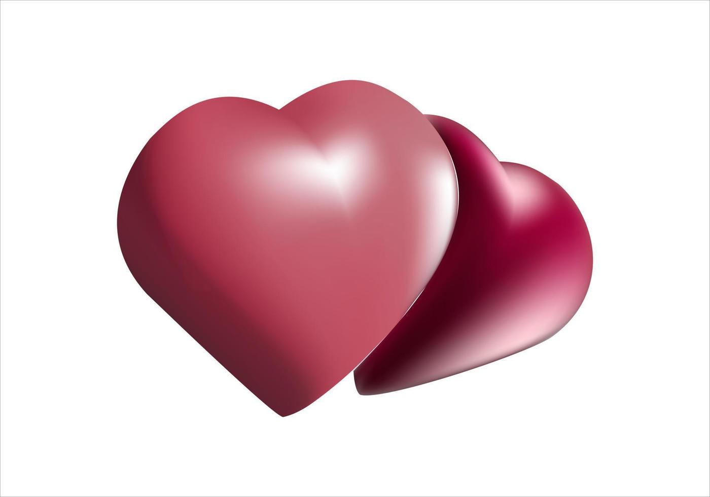 3d cartone animato rosso cuore forma giocattolo. adatto per San Valentino giorno e La madre di giorno decorazione. vettore