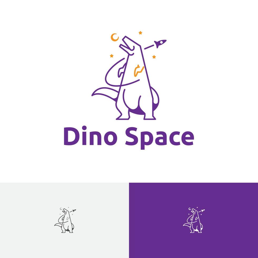 dino spazio mestiere nave t-rex dinosauro cielo freddo logo vettore