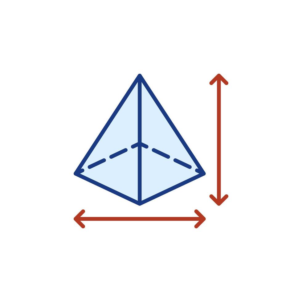 piramide dimensioni vettore concetto colorato icona o simbolo