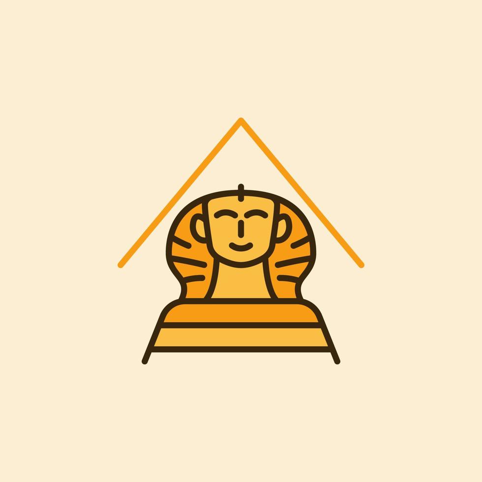 giallo egiziano sfinge vettore concetto creativo icona