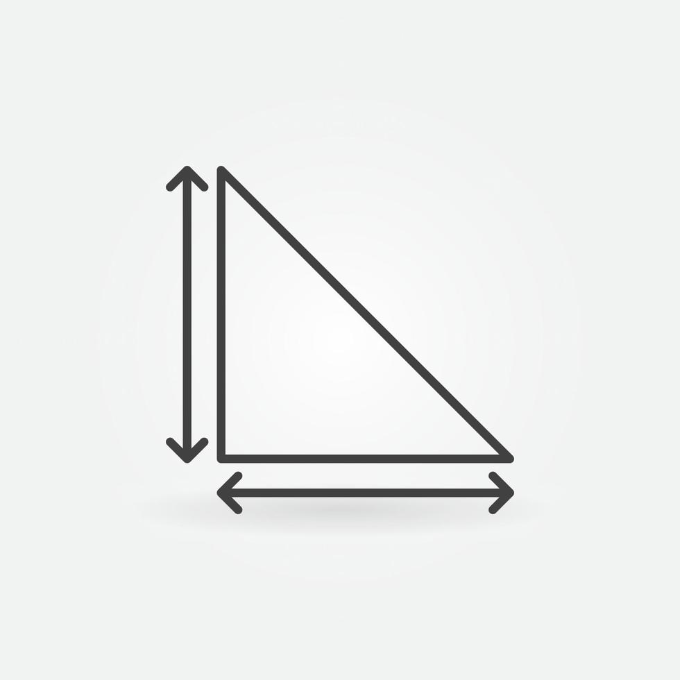 triangolo dimensioni vettore magro linea concetto icona o cartello