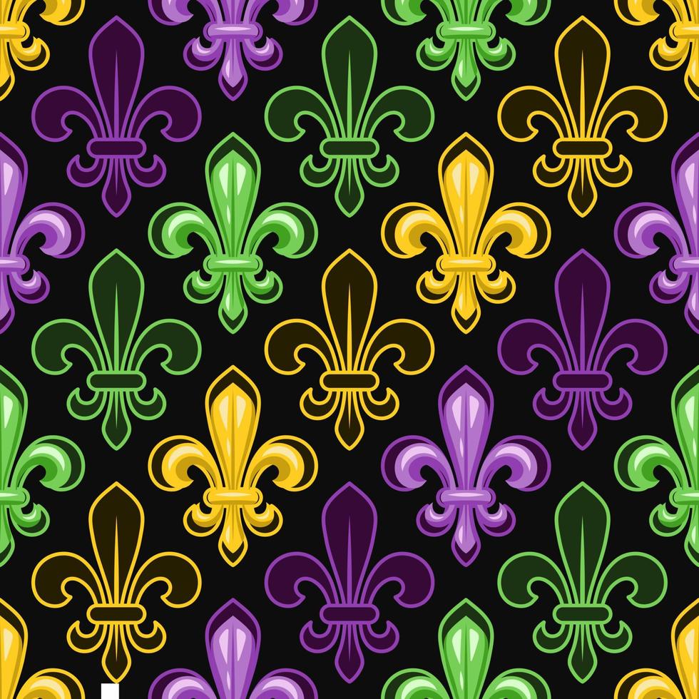 geometrico modello con fleur de lis simbolo. diagonale piazza griglia. illustrazione per mardi gras carnevale. Vintage ▾ illustrazione per stampe, vestiario, vacanza, superficie design vettore