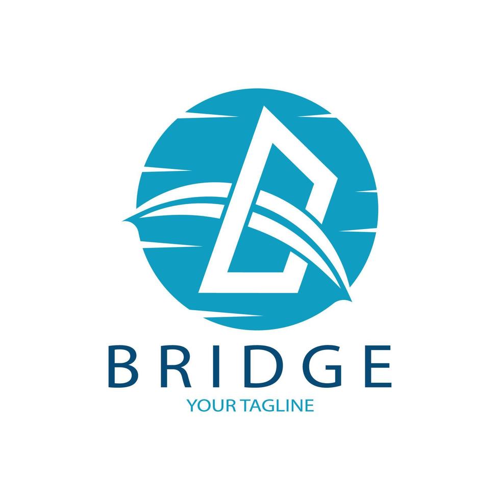 modello di progettazione dell'illustrazione dell'icona di vettore del logo del ponte