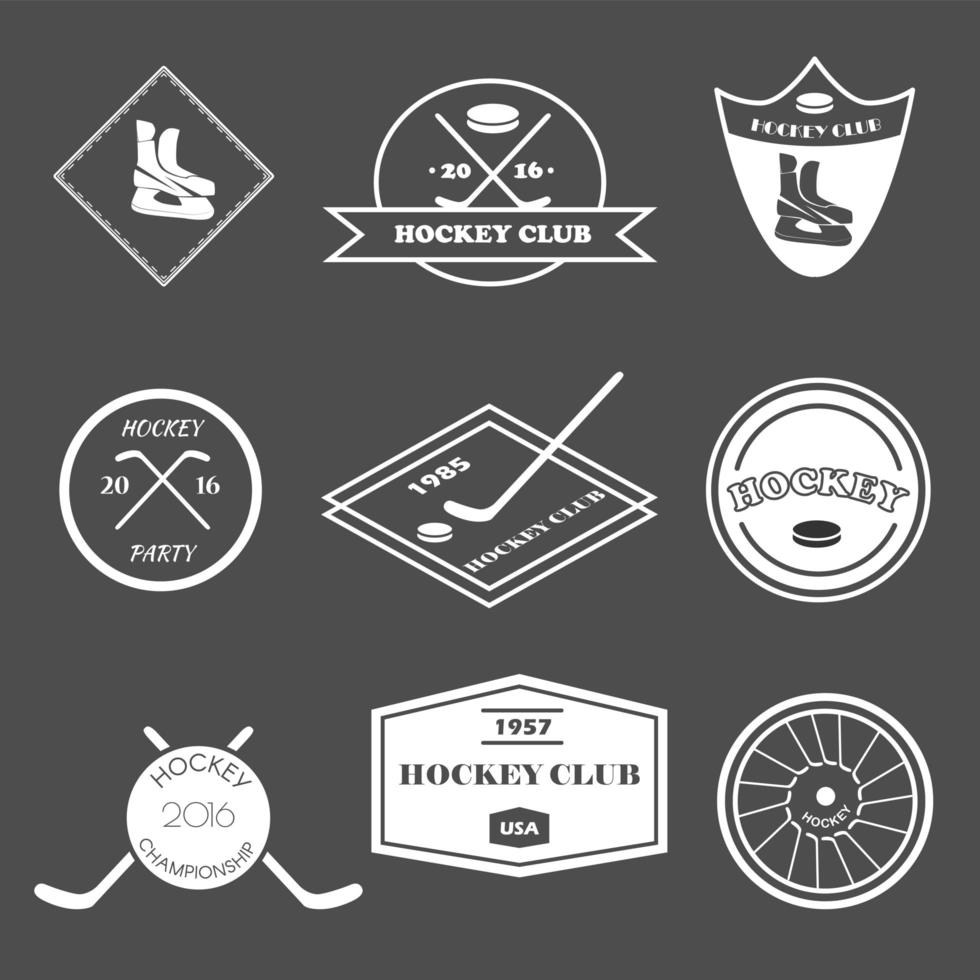 set logo di hockey. vettore