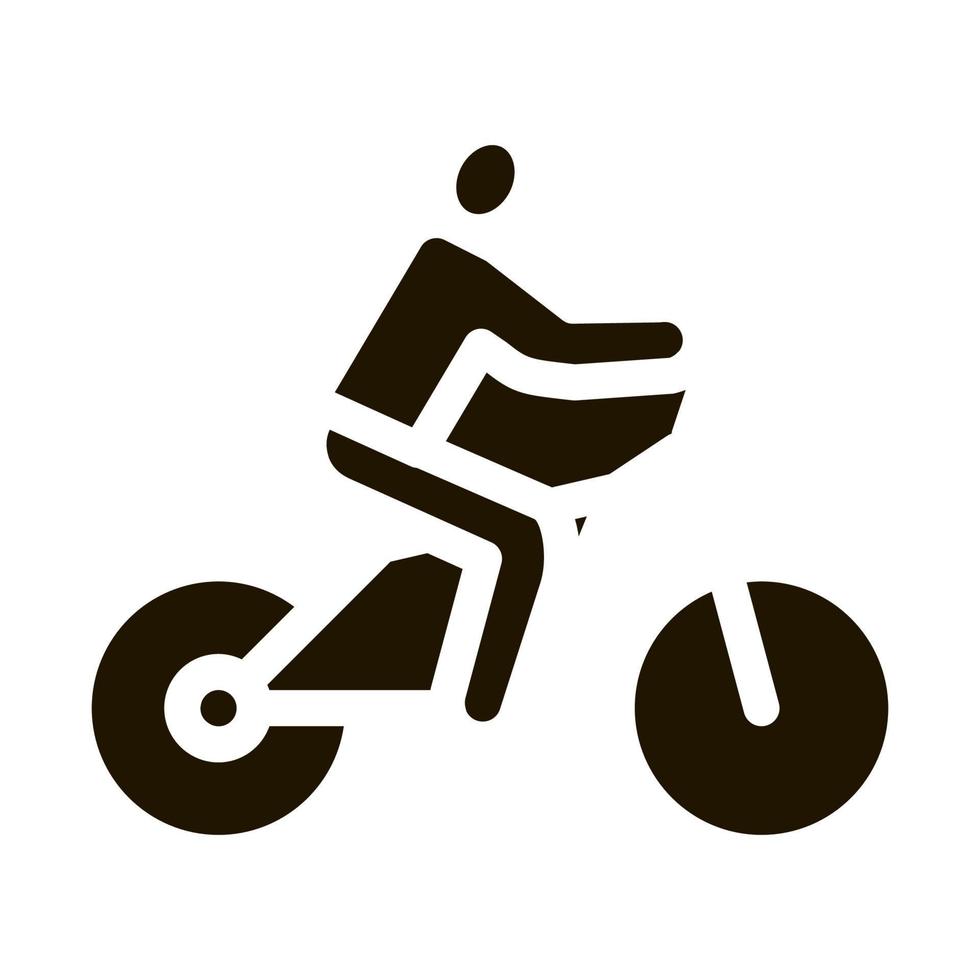 uomo su bicicletta icona vettore glifo illustrazione