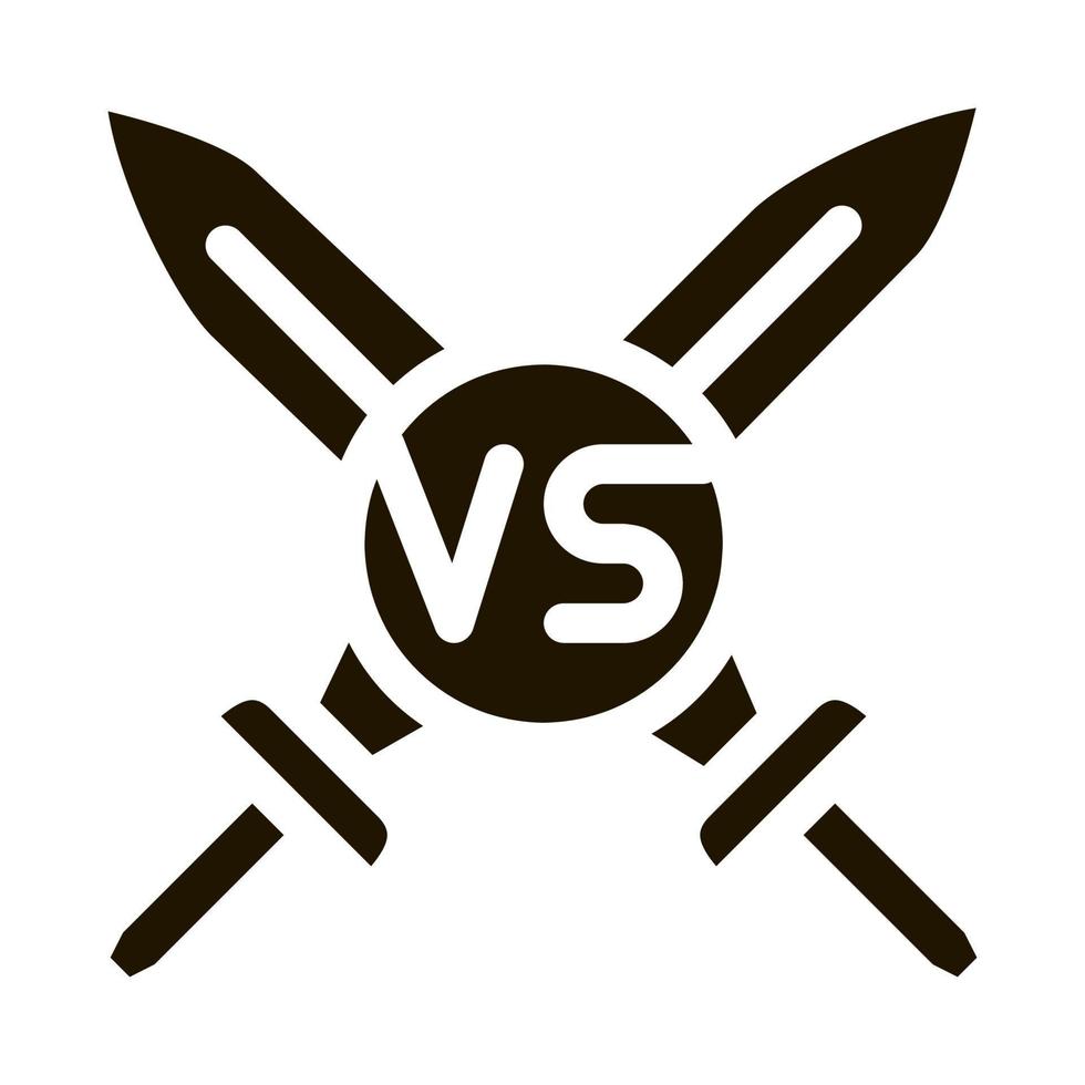 spada battaglia icona vettore glifo illustrazione