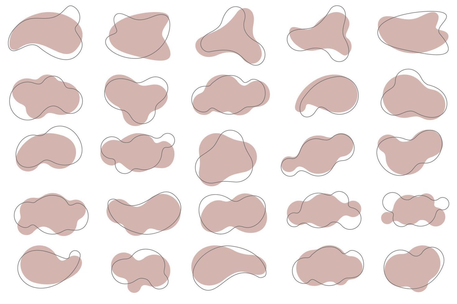 pastello biologico forme impostare. astratto irregolare macchie nel minimo di moda design con schema cerchi. le forme per manifesto storia cornici. vettore