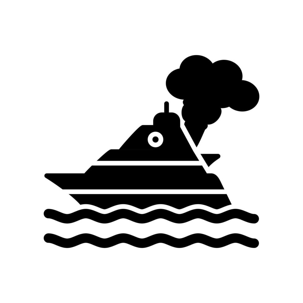 nave inquinamento vettore icona