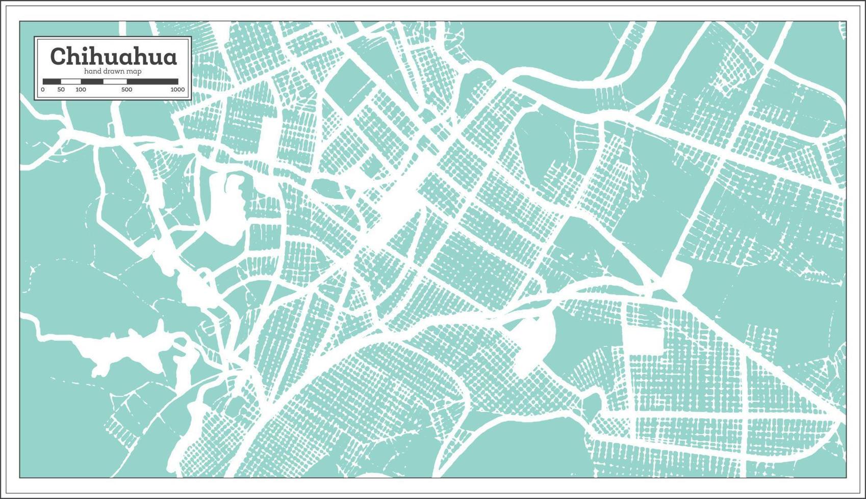 chihuahua Messico città carta geografica nel retrò stile. schema carta geografica. vettore