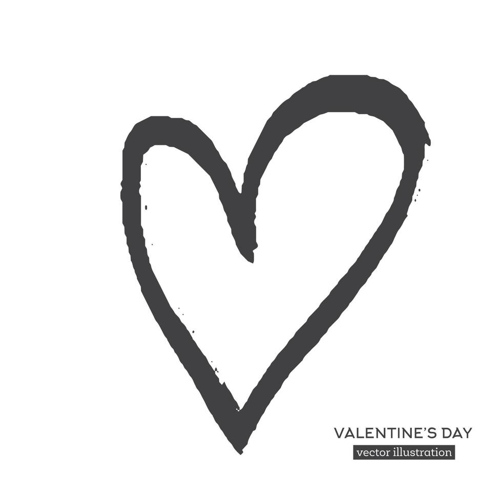 mano disegnato calligrafia cuore isolato su bianca sfondo. vettore