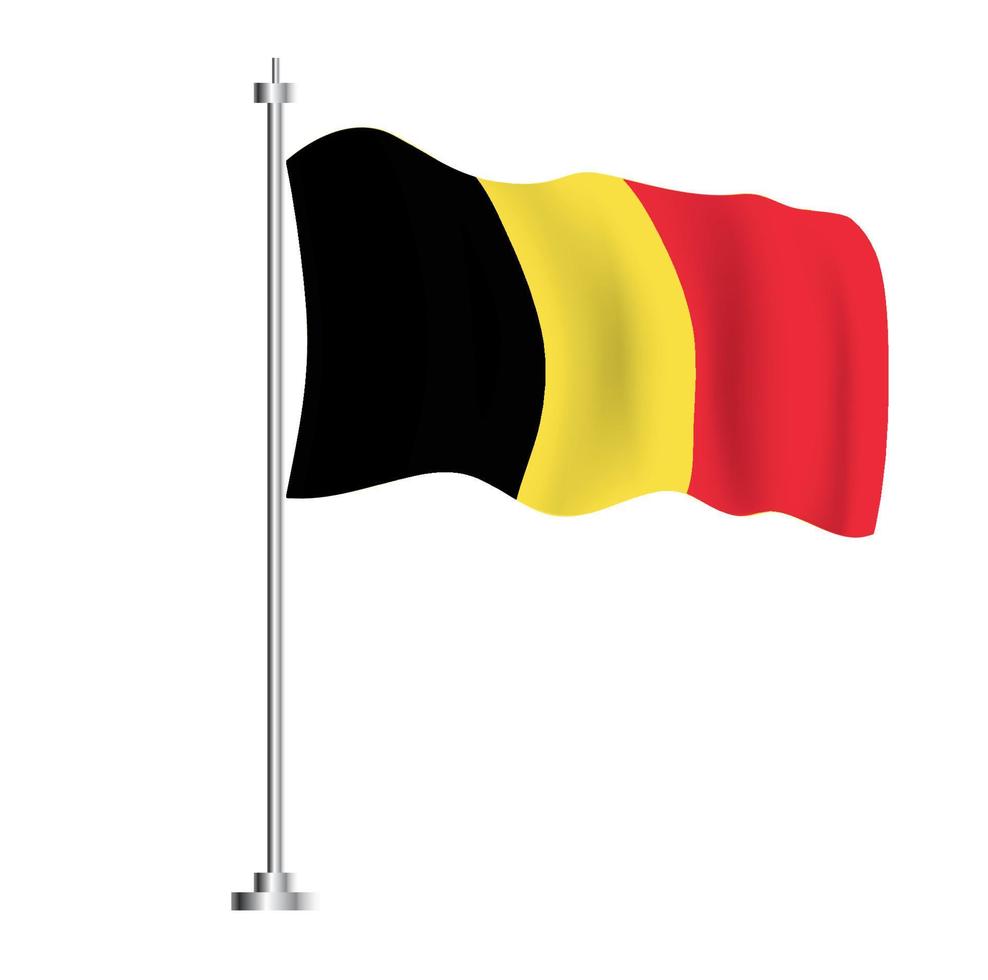 Belgio bandiera. isolato onda bandiera di Belgio nazione. vettore