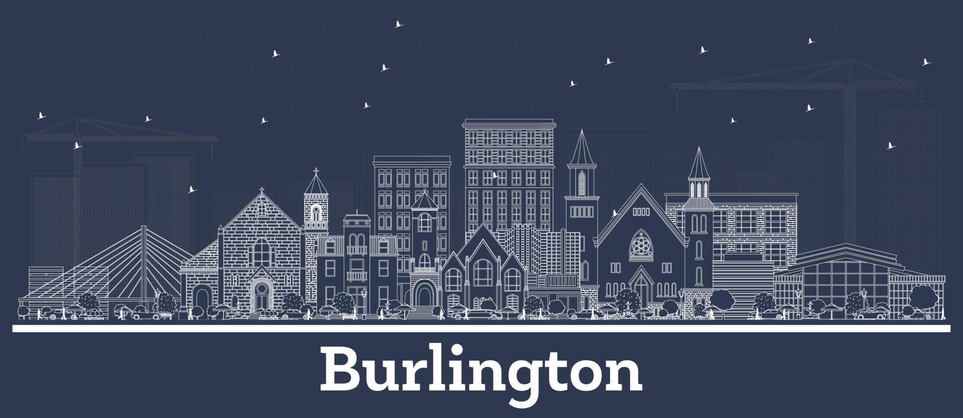 schema burlington Iowa orizzonte con bianca edifici. vettore