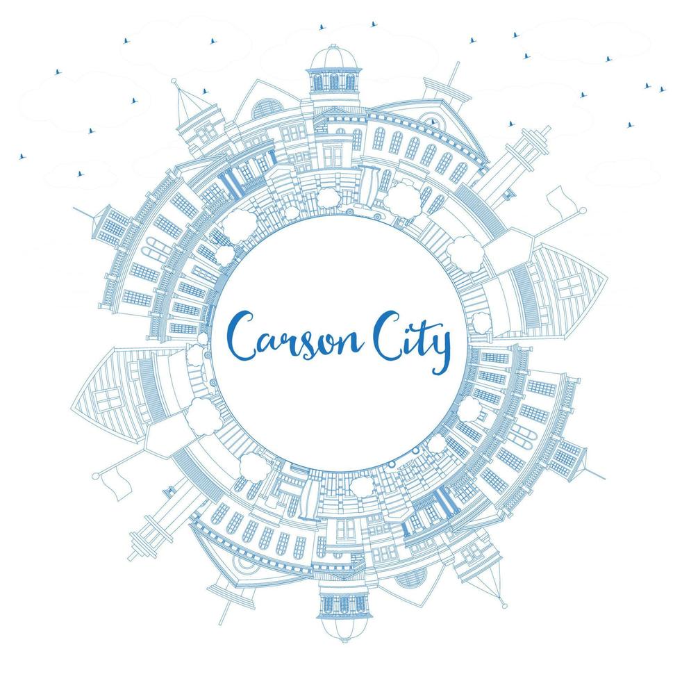 schema carson città Nevada città orizzonte con blu edifici e copia spazio. vettore