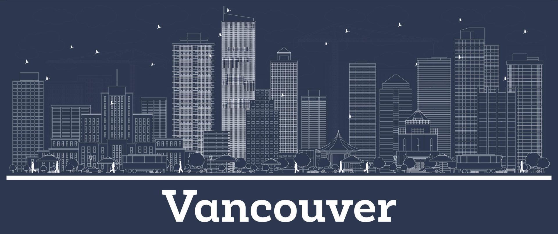 schema vancouver Canada città orizzonte con bianca edifici. vettore