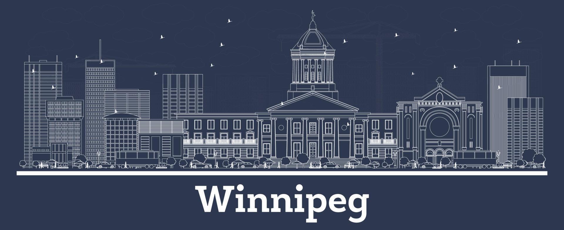 schema winnipeg Canada città orizzonte con bianca edifici. vettore