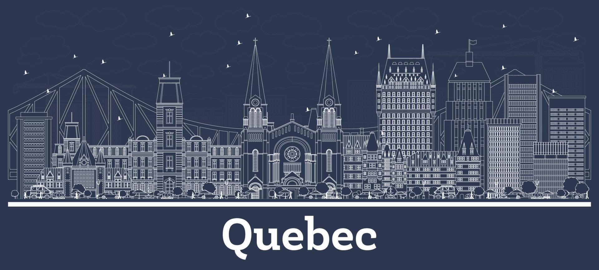 schema quebec Canada città orizzonte con bianca edifici. vettore