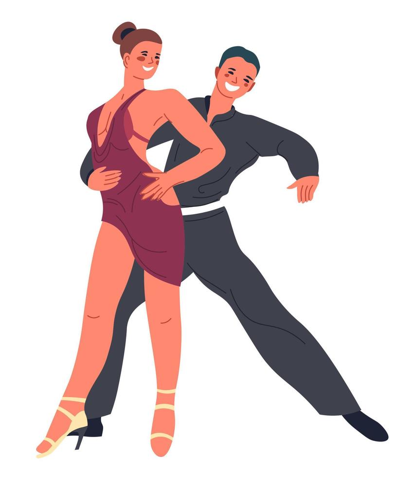 danza uomo e donna, ballerini su palcoscenico formazione vettore