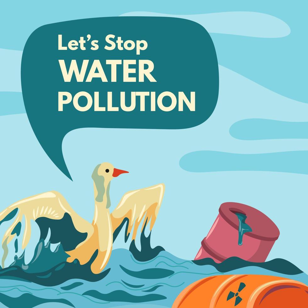 lascia fermare acqua inquinamento, Salva oceani e mari vettore