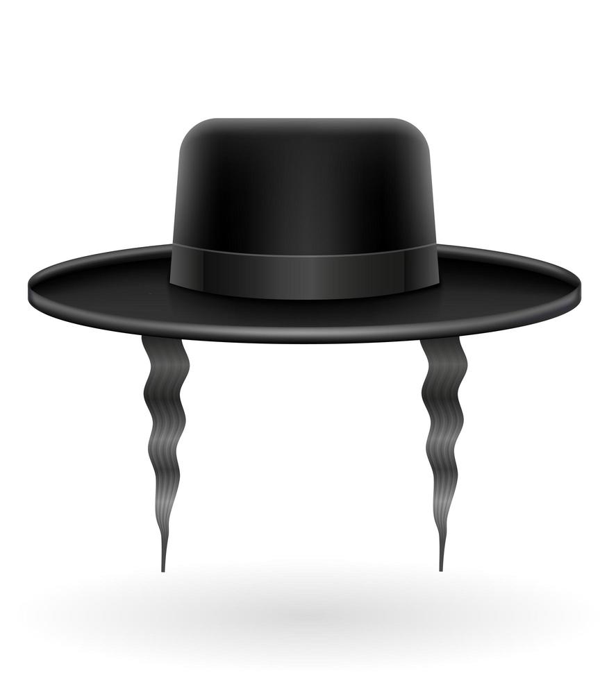 cappello da uomo nero ebraico tradizionale vettore