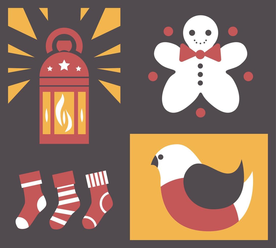 natale vacanza celebrazione, simboli di Natale vettore