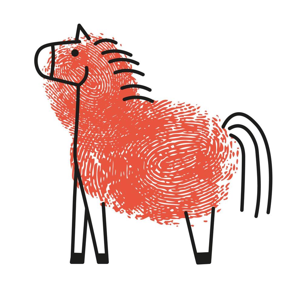 identificazione personale disegno di pony o cavallo animale vettore