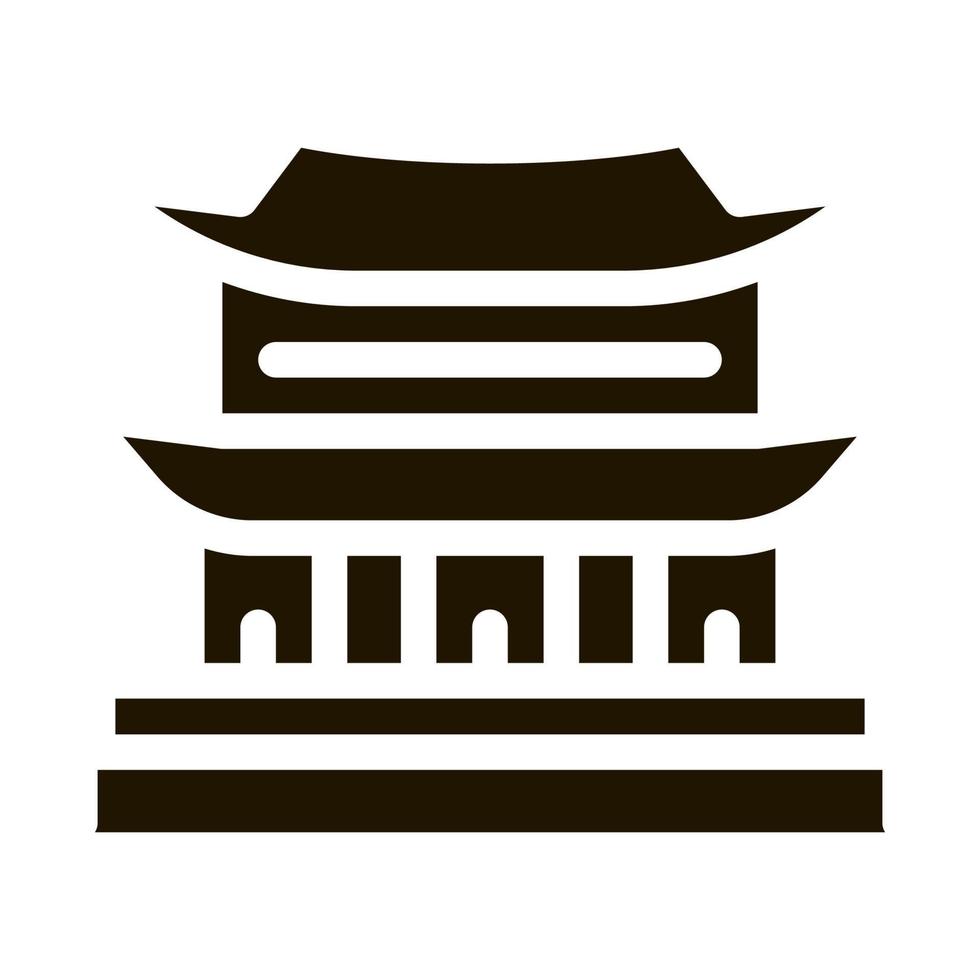 coreano edificio icona vettore glifo illustrazione